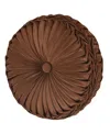 J Queen New York La Boheme Tufted Round Decorative Pillow, 15" In Copper