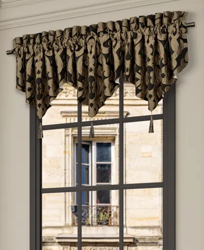 J Queen New York La Boheme Window Ascot Valance, 21" X 40" In Onyx
