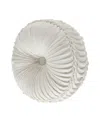 J Queen New York Lauralynn Tufted Decorative Pillow, 15" Round In Beige