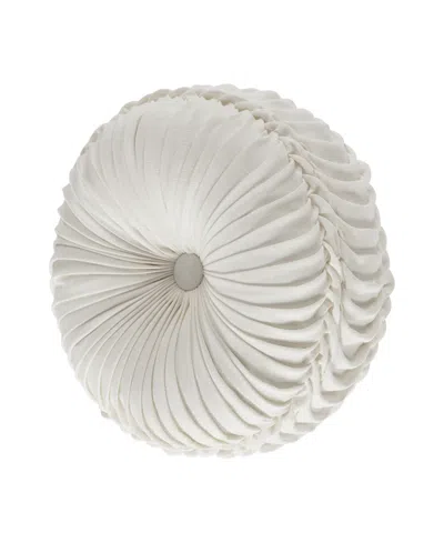 J Queen New York Lauralynn Tufted Decorative Pillow, 15" Round In Beige