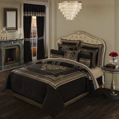 J Queen New York Laurenza Black Comforter Set