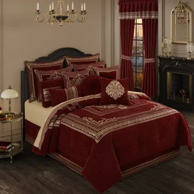 J Queen New York Laurenza Comforter Set In Crimson