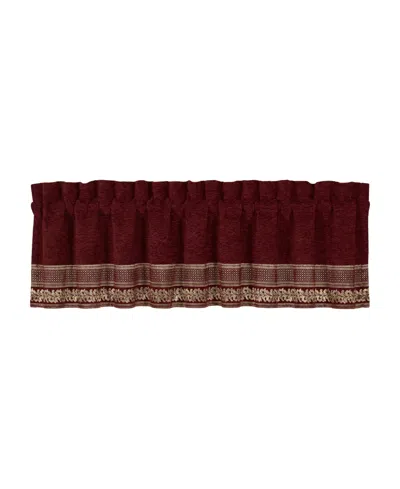 J Queen New York Laurenza Window Straight Valance, 18" X 88" In Red