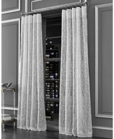 J Queen New York Luxembourg Sheer Window Panel, 50" X 95" In Silver-tone