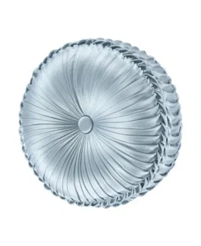 J Queen New York Malita Tufted Decorative Pillow, 15" Round In Powder Blue