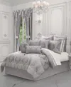 J Queen New York Mary Damask 4-pc. Comforter Set, California King In Gray