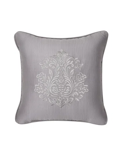 J Queen New York Mary Embroidered Decorative Pillow, 18" X 18" In Purple