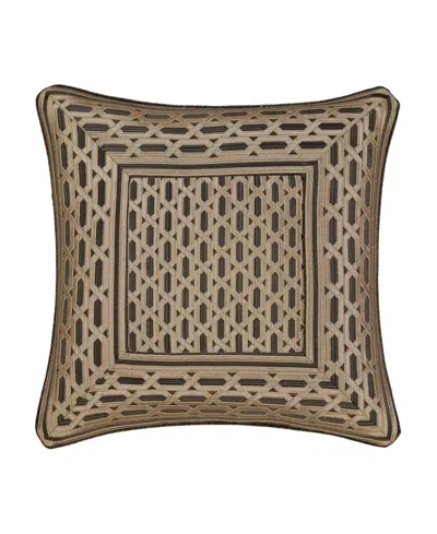 J Queen New York Metropolitan Square Decorative Pillow, 20" X 20" In Brown