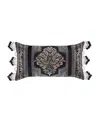 J Queen New York Middlebury Boudoir Decorative Pillow, 12" X 19" In Indigo