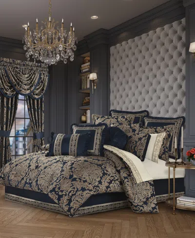 J Queen New York Monte Carlo 4 Piece Comforter Set, Queen In Navy