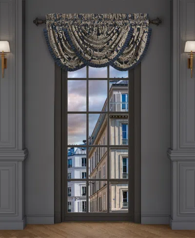 J Queen New York Monte Carlo Window Waterfall Valance In Navy