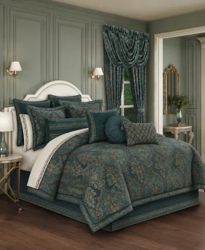 J Queen New York Nancy Floral 4-piece Comforter Set, King In Teal