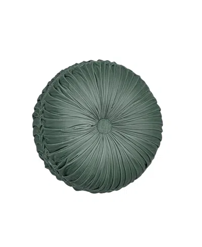 J Queen New York Nico Tufted Round Decorative Pillow, 15" Round In Blue