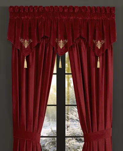 J Queen New York Noelle Ascot Window Valance, 21" X 40" In Crimson