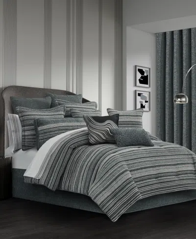 J Queen New York Parallel Chenille Stripe 4-pc. Comforter Set, California King In Gray