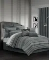 J Queen New York Parallel Chenille Stripe 4-pc. Comforter Set, Queen In Gray