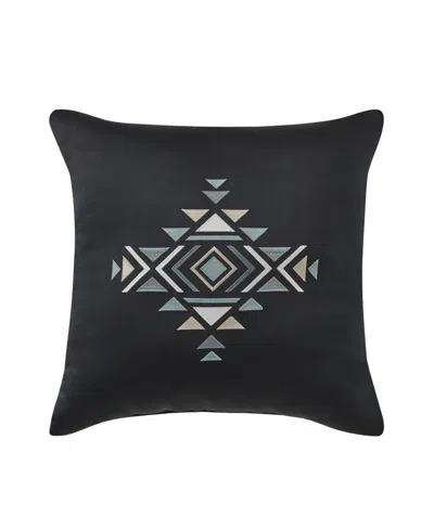 J Queen New York Parallel Embellished Decorative Pillow, 18" X 18" In Black