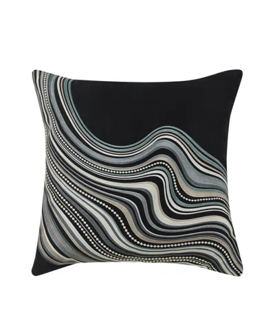 J Queen New York Parallel Embroidered Decorative Pillow, 18" X 18" In Black