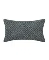 J Queen New York Parallel Woven Chenille Boudoir Decorative Pillow, 12" X 21" In Gray