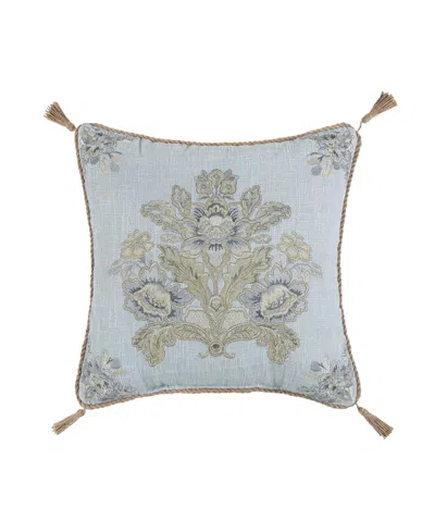 J Queen New York Pasadena Square Decorative Pillow, 18" X 18" In Blue