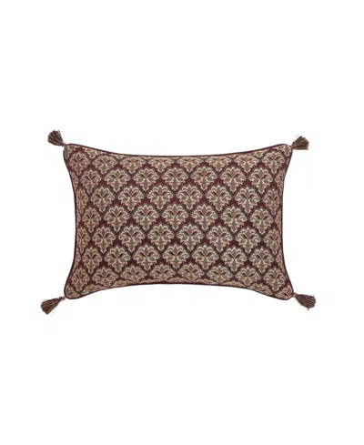 J Queen New York Phyllis Boudoir Decorative Pillow, 14" X 21" In Burgundy