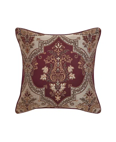 J Queen New York Phyllis Square Decorative Pillow, 20" X 20" In Burgundy