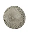 J Queen New York Piazza Tufted Decorative Pillow, 15" Round In Sage