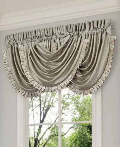 J Queen New York Piazza Window Waterfall Valance, 33" X 43" In Sage