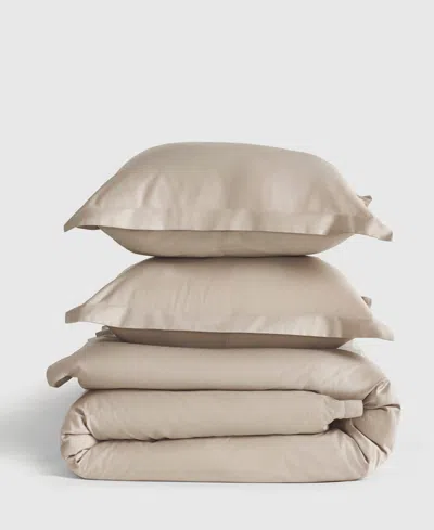 J Queen New York Premier Sateen 3-pc. Duvet Cover Set, Full/queen In Brown