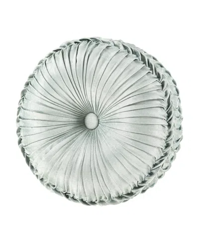 J Queen New York Prestige Tufted Round Decorative Pillow, 15" X 15" In Blue