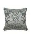 J Queen New York Renata Damask Decorative Pillow, 20" X 20" In Green