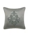 J Queen New York Renata Embroidered Decorative Pillow, 18" X 18" In Blue