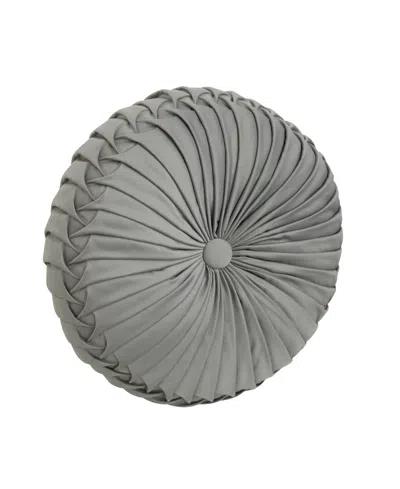 J Queen New York Renata Tufted Round Decorative Pillow, 15" X 15" In Blue