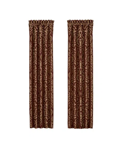 J Queen New York Renzo Window Panel Pair, 50" X 95" In Red