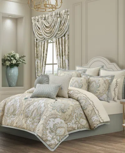 J Queen New York Rita Floral 4-piece Comforter Set, Queen In White