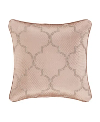 J Queen New York Rosewater Embellished Decorative Pillow, 18" X 18" In Blush