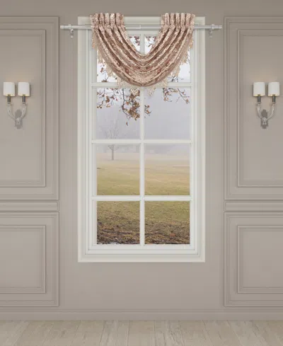 J Queen New York Rosewater Window Waterfall Valance, 33" X 43" In Blush