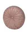 J Queen New York Santa Rosa Tufted Decorative Pillow, 15" Round In Dusty Rose