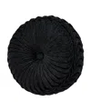 J Queen New York Savoy Tufted Decorative Pillow, 15" Round In Pewter