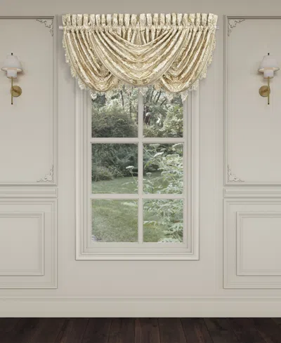 J Queen New York Sezanne Window Waterfall Valance, 33" X 43" In Champagne