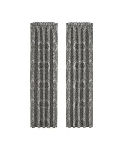 J Queen New York Silverstone Window Panel Pair, 50" X 84" In Silver-tone
