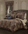 J Queen New York Sofia Chenille Damask 4-pc. Comforter Set, King In Multi