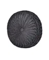 J Queen New York Sofia Tufted Round Decorative Pillow, 15" X 15" In Black