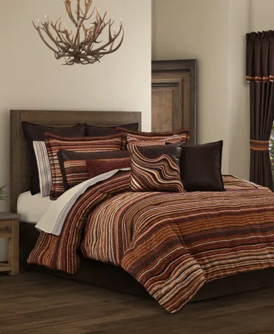 J Queen New York Sundance Chenille Stripe 4-pc. Comforter Set, King In Brown