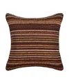 J Queen New York Sundance Chenille Stripe Decorative Pillow, 20" X 20" In Brown