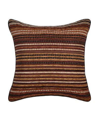 J Queen New York Sundance Chenille Stripe Decorative Pillow, 20" X 20" In Brown