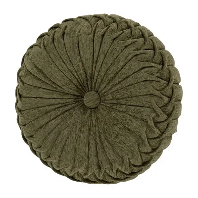 J Queen New York Terra Tufted Round Decorative Throw Pillow In Green