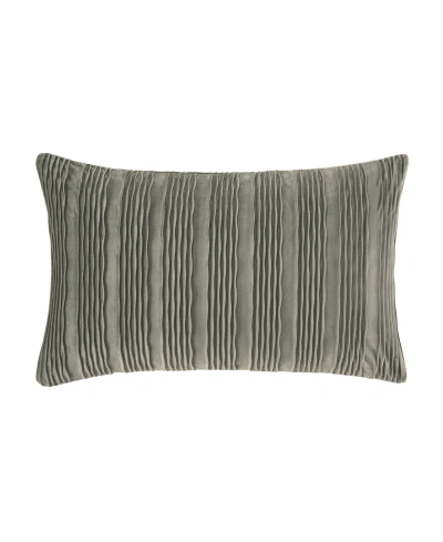 J Queen New York Townsend Wave Lumbar Decorative Pillow Cover, 16" X 26" In Charcoal