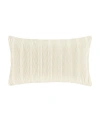 J Queen New York Townsend Wave Lumbar Decorative Pillow Cover, 16" X 26" In Ivory