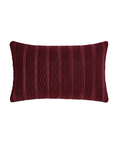 J Queen New York Townsend Ripple Lumbar Decorative Pillow Cover, 14" X 40" In Red